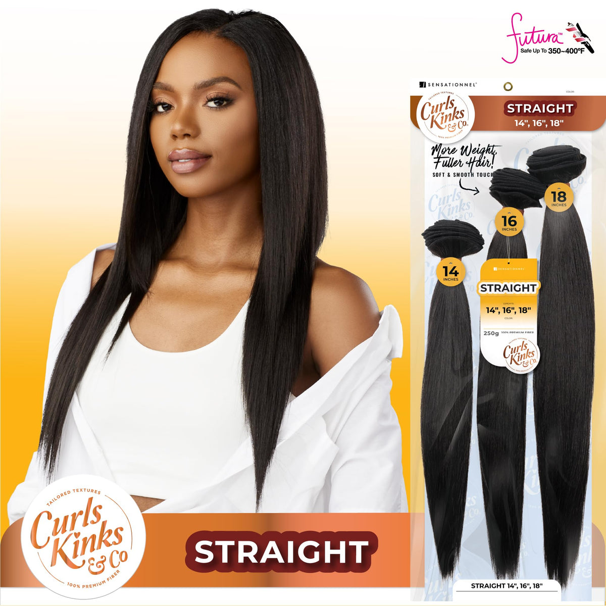 Sensationnel CKCO Synthetic Bundle-Straight,18 20 22 inch, GINGERCOPPER