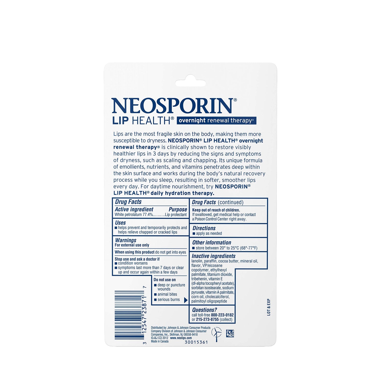 Neosporin Lip Health Overnight Renewal Therapy 0.27 oz (Pack of 3) Beauty and Personal Care Neosporin