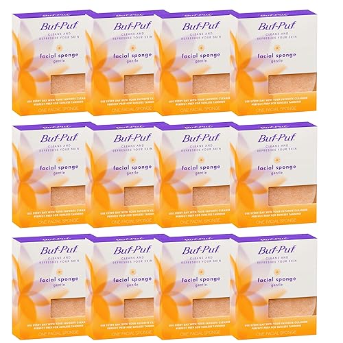 Buf-Puf Gentle Facial Sponge, Dermatologist Developed, Removes Deep Down Dirt & Makeup That Causes Breakouts and Blackheads, Reusable, Exfoliating, 12 Beauty & Personal Care Buf-Puf