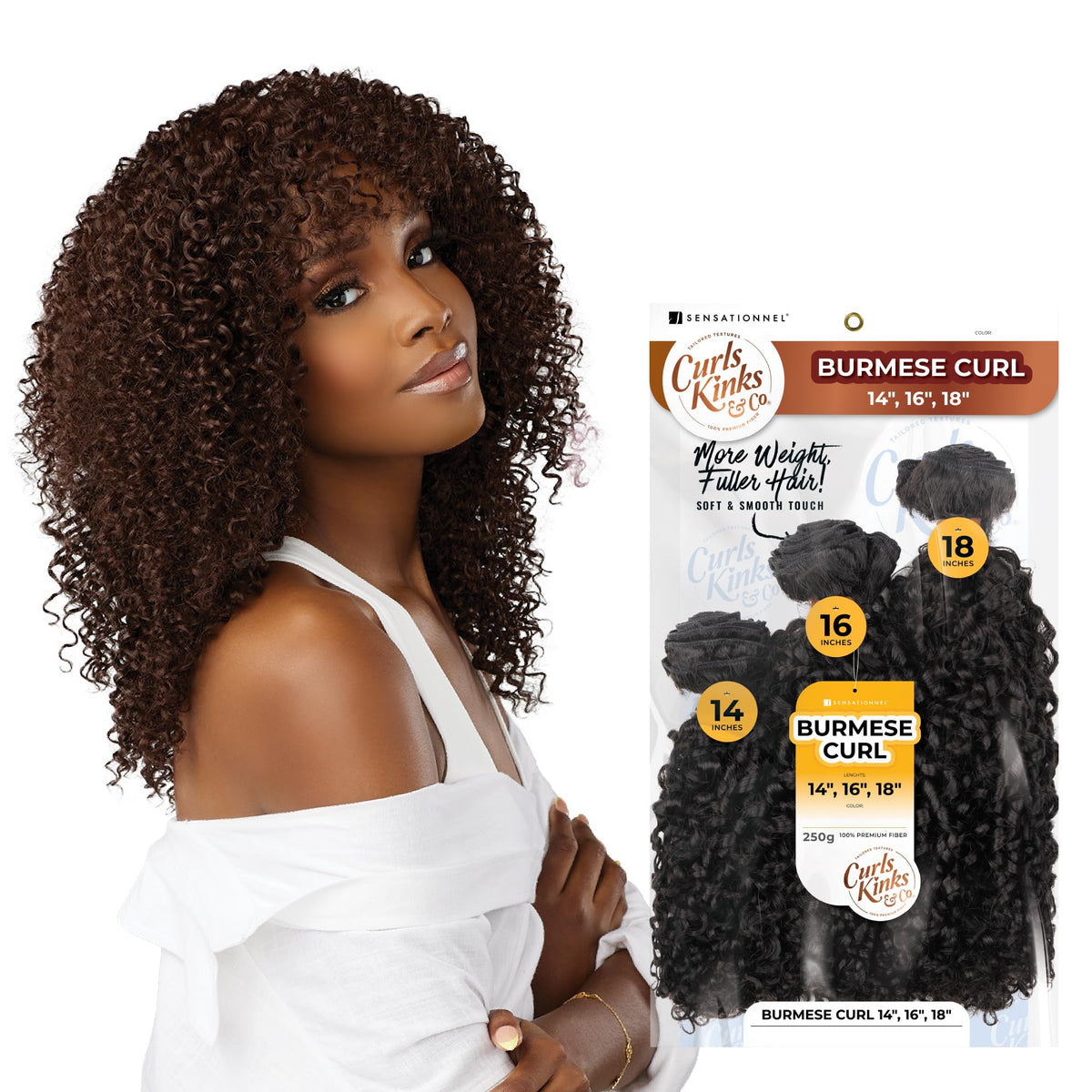 Sensationnel CKCO Synthetic Bundle-Burmese Curl,14 16 18 inch, S4/27