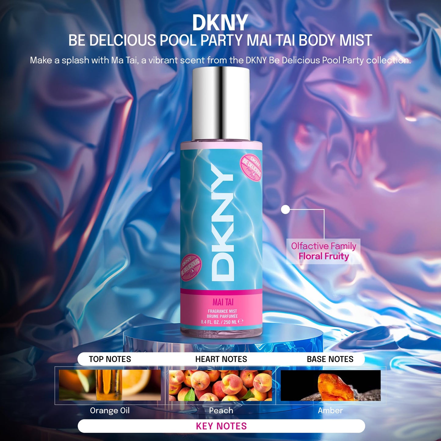 DKNY Be Delicious Pool Party Fragrance Mist For Women, Mai Tai, 8.4 Fl. Oz. Beauty & Personal Care DKNY