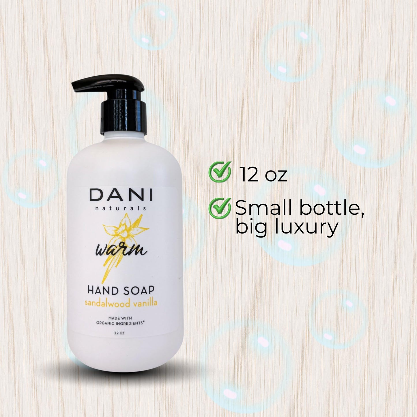 DANI Naturals Sandalwood Vanilla Hand Soap, 12 fl oz, Vegan, Non-Toxic, Made in USA Beauty & Personal Care DANI