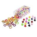 Kare & Kind 200 Hair Band Ties and 20 Mini Hair Claw Clip Pins- Assorted Colors - Cotton/Polyblend Material - Different Designs and Styles - Beauty & Personal Care Kare & Kind