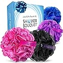 Loofah-Bath-Sponge Hot-Lacey-Mesh // 4-Steamy-Lace-Colors by Shower Bouquet / 2-Scrubs-in-1 Large Full 60g Pouf Body Luffa Loofa Loufa Puff Beauty & Personal Care Shower Bouquet