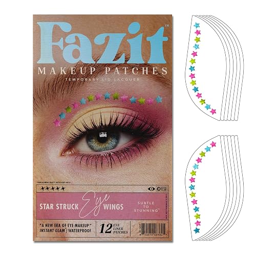 Fazit Makeup Patches - Star Struck Eye Wings - Glow Up Make-Up Patches - Cute Glitter Makeup Accessories for Women - Cosmetic Glitter for Face Beauty & Personal Care Fazit