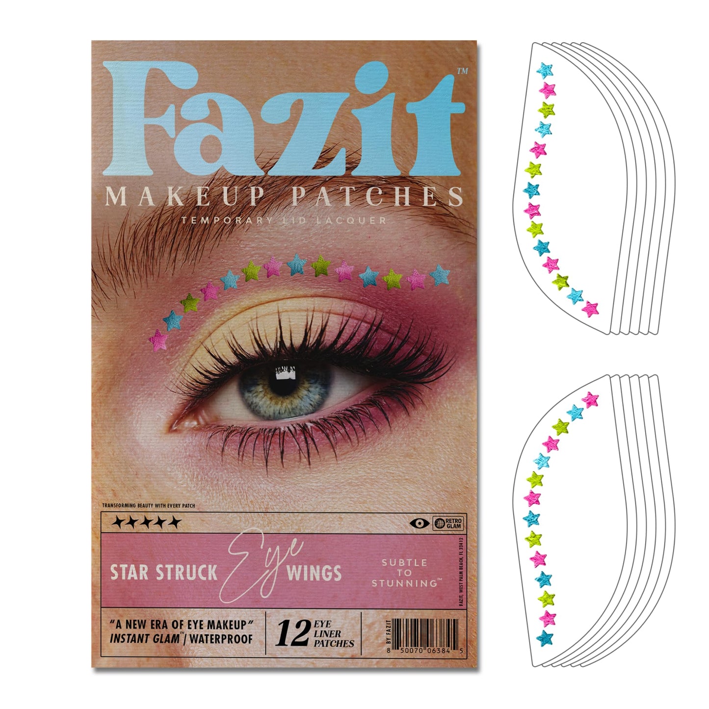 Fazit Makeup Patches - Star Struck Eye Wings - Glow Up Make-Up Patches - Cute Glitter Makeup Accessories for Women - Cosmetic Glitter for Face Beauty & Personal Care Fazit