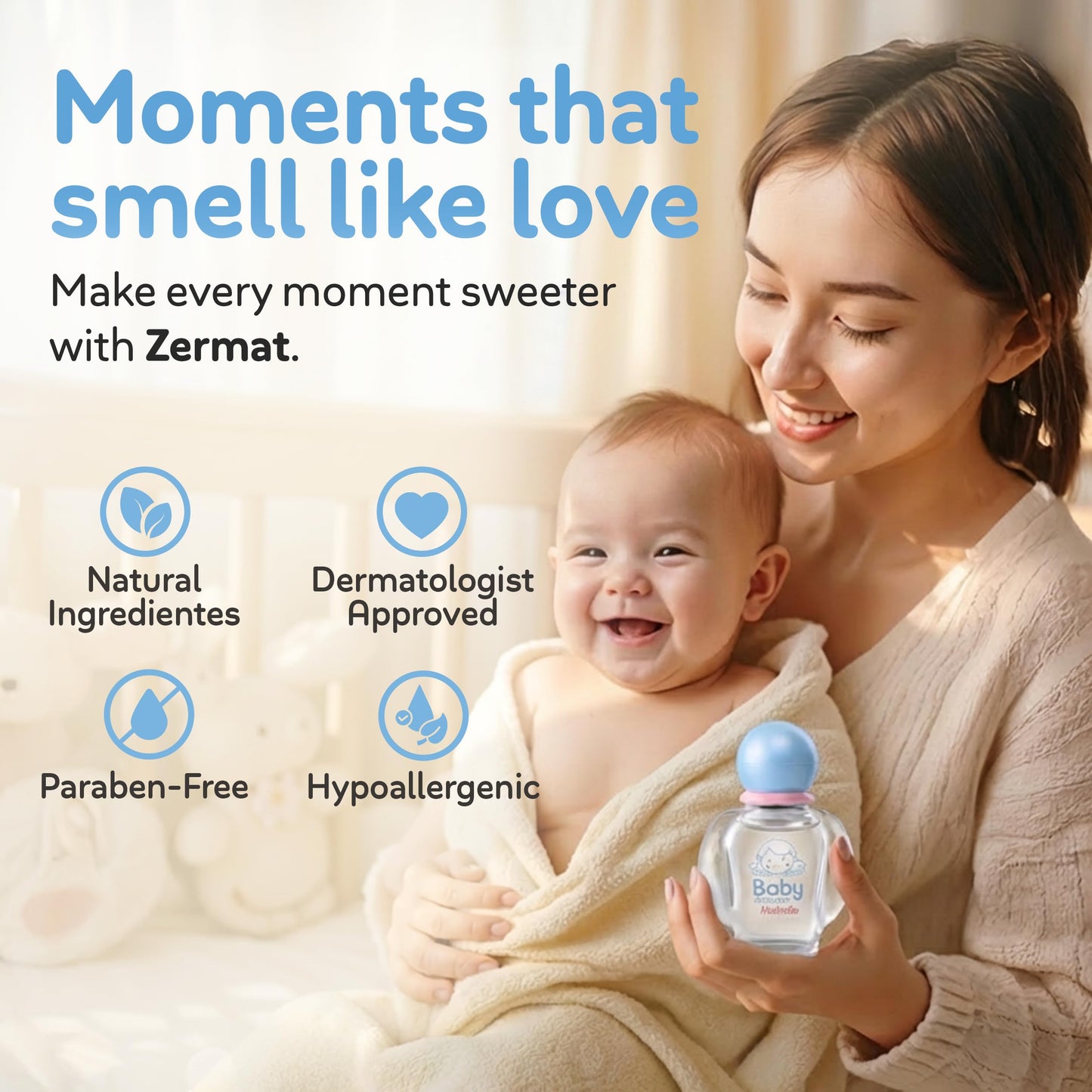 Zermat Baby Michelle | Baby Cologne Unisex Perfume | Paraben-Free & Hypoallergenic Gentle Formula | Long-Lasting Soft Floral Scents with Violets, Beauty & Personal Care Zermat