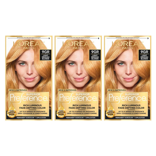 L'Oreal Superior Preference - 9GR Light Reddish Blonde (Warmer) 1 Each (Pack of 3) Beauty & Personal Care L'Oreal Paris