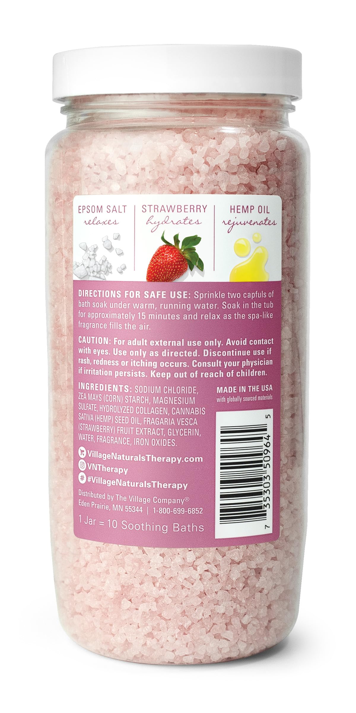 Village Naturals Therapy Glow Concentrated Mineral Bath Soak, Moroccan Melody Scent, 20 oz, Pack of 4 Beauty and Personal Care Village Naturals Therapy