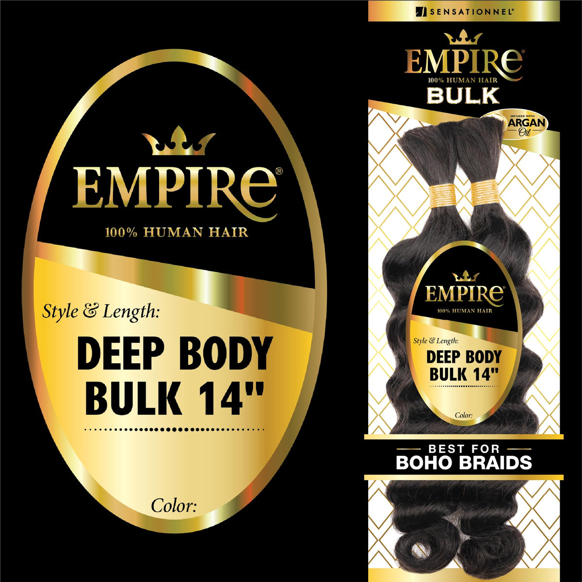 Sensationnel Empire Bulk Braiding-Deep Body,1 pack 14 inch, 2 DARKBROWN
