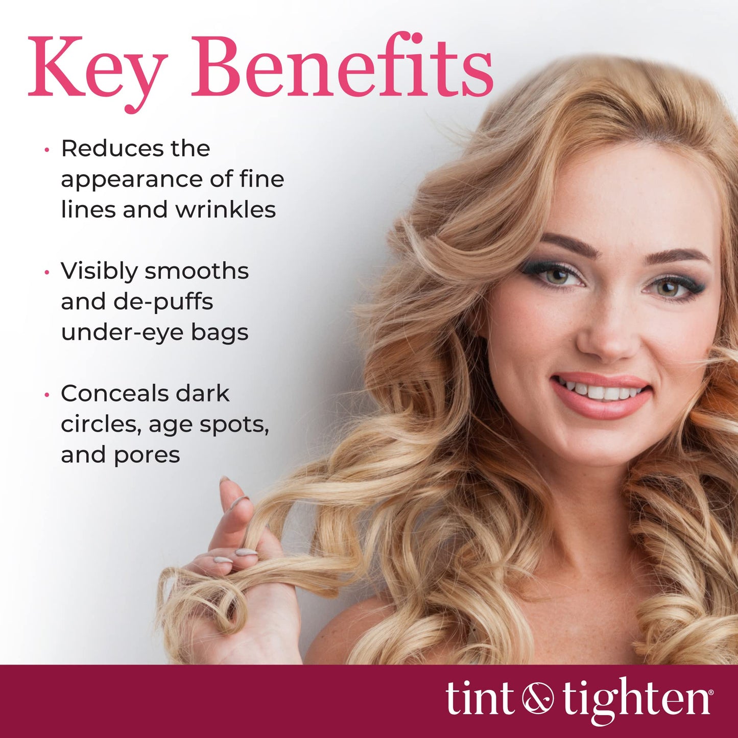 Tint and Tighten Color Smoothing Eye Cream for Wrinkles - Anti Aging Cream Visibly Reduces Under Eye Wrinkles - Eye Cream for Dark Circles Beauty & Personal Care Tint & Tighten