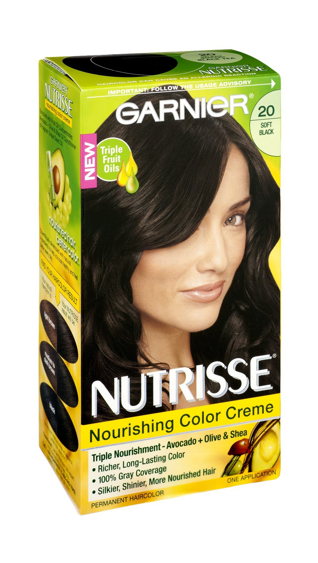 Garnier Nutrisse Haircolor, Soft Black 1 ea (Pack of 3) Beauty & Personal Care Garnier
