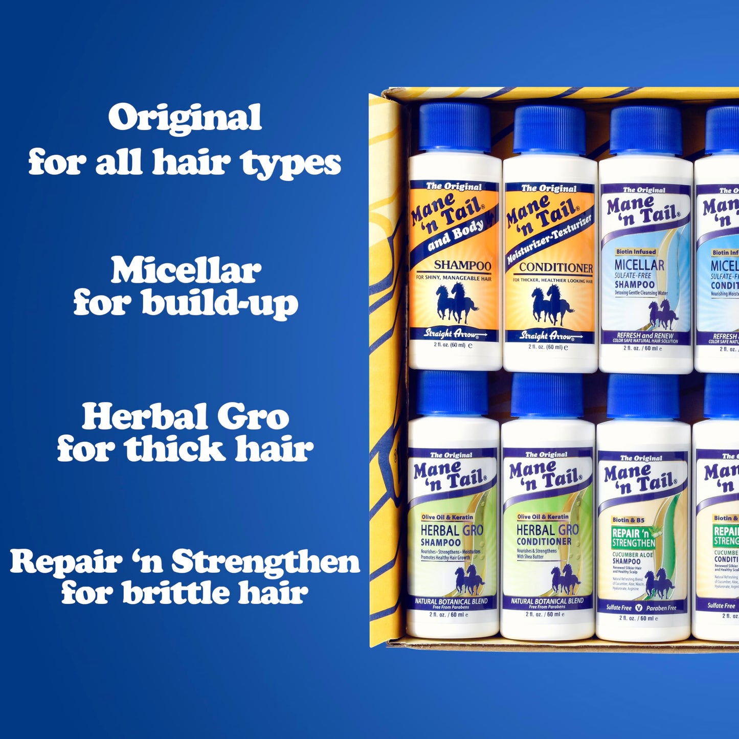 Mane 'n Tail Brand Sampler Trial Size Shampoos Conditioners and Detanglers to Cleanse Strengthen and add Moisture to Hair 15 Piece Set Beauty & Personal Care Mane 'n Tail
