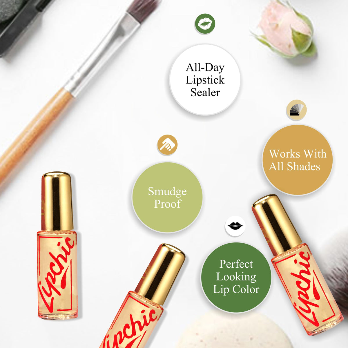 Ella International Lip Chic 3-Pack All-Day Lipstick Sealer, 0.25 oz Each