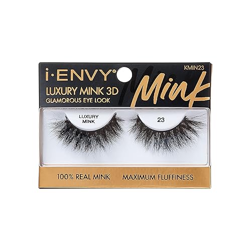 i-ENVY False Lashes Luxury Mink Collection Eyelashes 100% Real Mink Glamorous Eye Look Lashes Maximum Fluffiness 3D Multi-Curl Angle Beauty & Personal Care i•ENVY