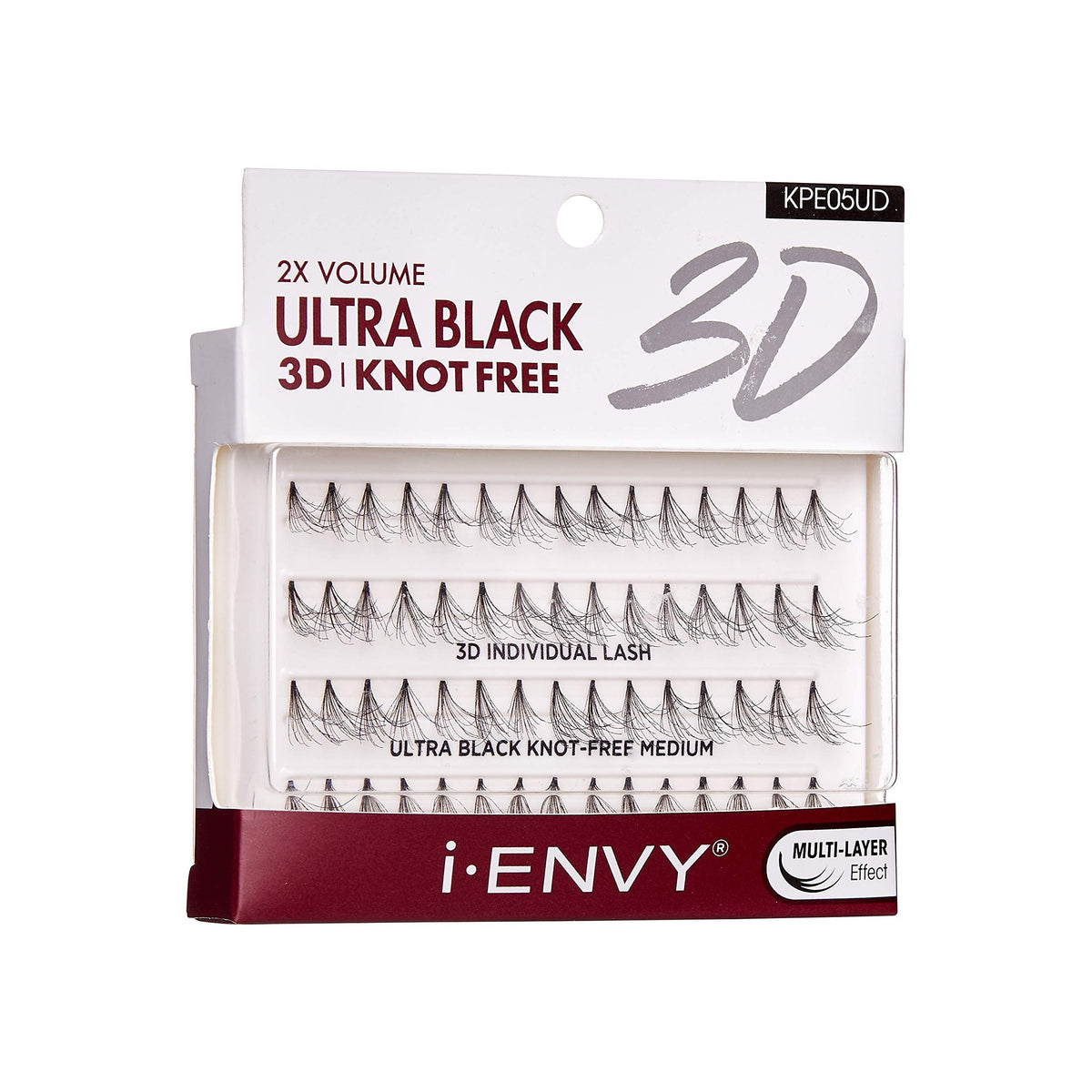 iENVY 3D Individual Lash Knot Free Ultra Black 2X Volume (3 Pack Medium) Beauty & Personal Care i•ENVY