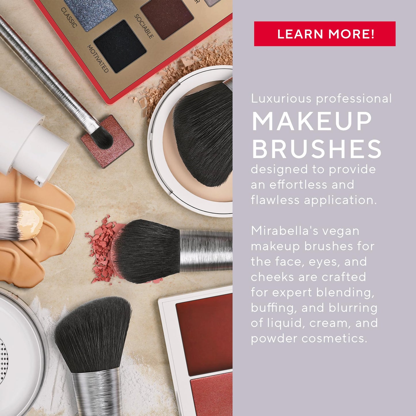 Mirabella Eyeshadow Brush, Premium Professional Makeup Brush Collection, Cruelty-Free Synthetic Bristle Brush with Hand-Sculpted Brushed Aluminum Beauty & Personal Care Mirabella