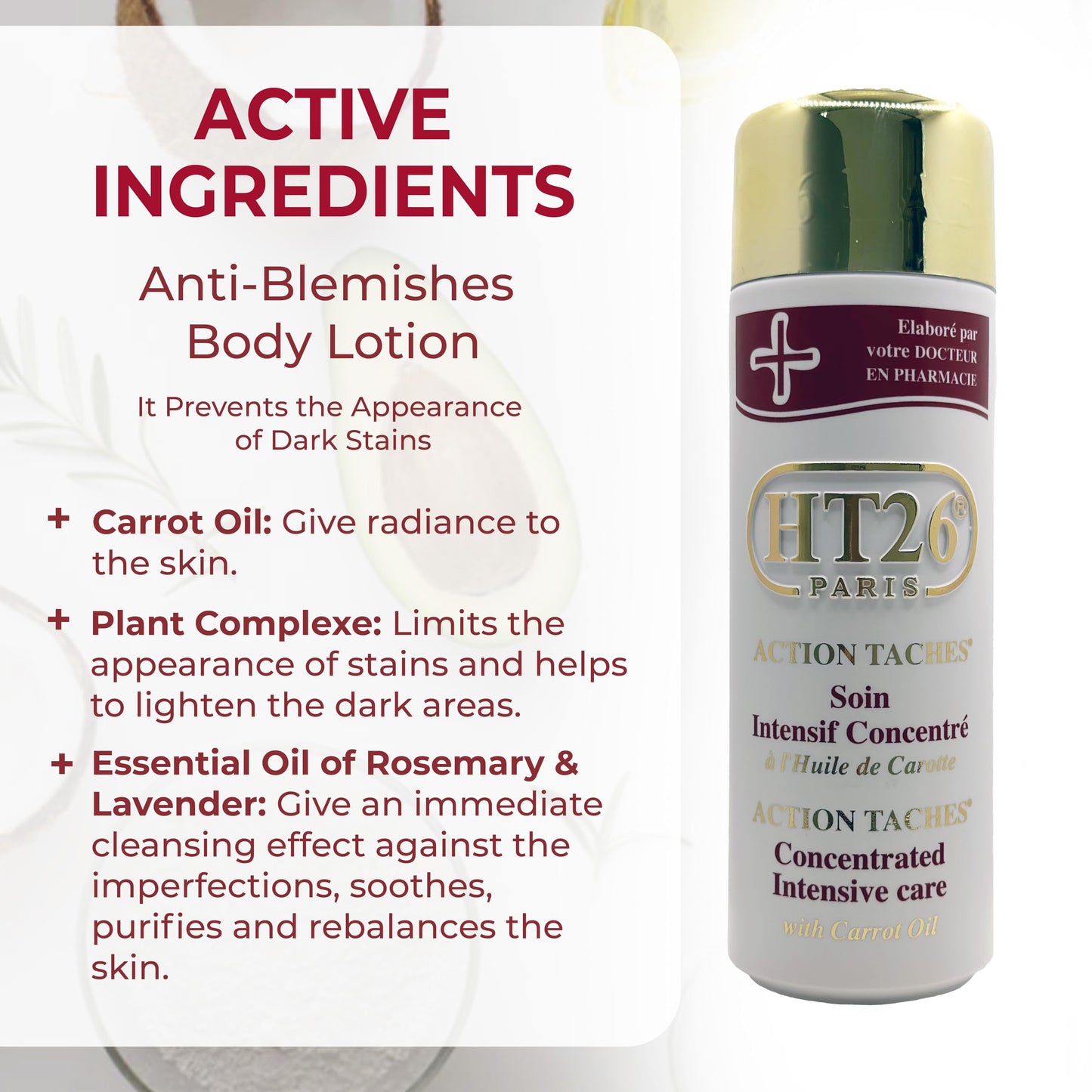 HT26 Body Lotion for Melanin Rich Skin - Carrot Oil for Enhanced Skin Radiance - Intensive Care for a Skin Cream for Body - 16.91 fl oz Beauty & Personal Care HT26 PARIS