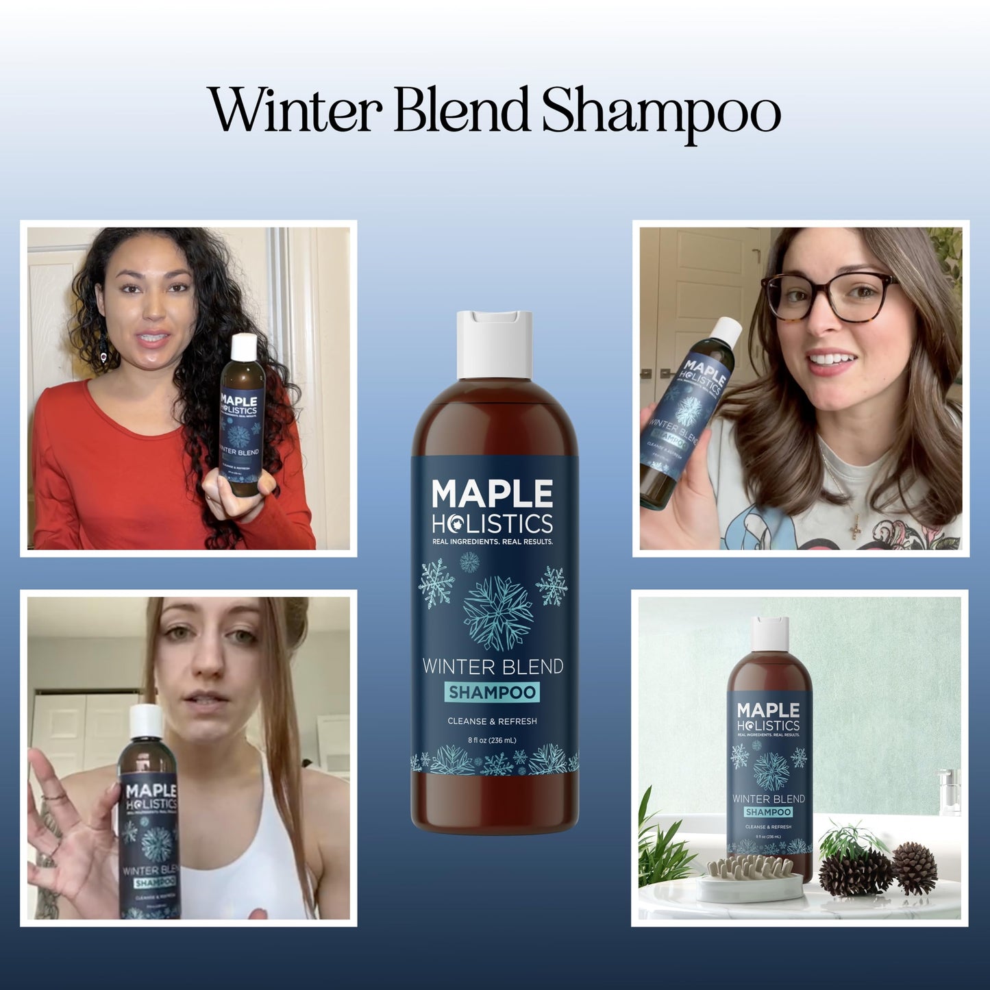 Sulfate Free Hard Water Shampoo - Deep Clarifying Shampoo for Build Up of Product and Minerals with Five Cleansing Mint Essential Oils Beauty & Personal Care Maple Holistics