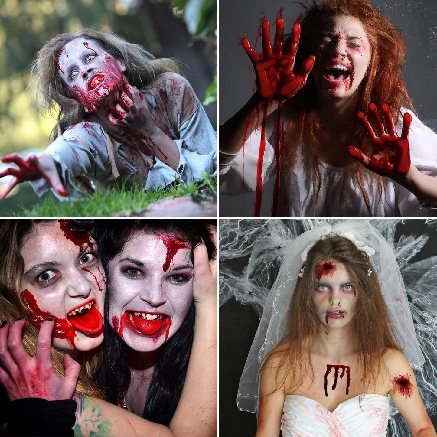 Halloween Fake Blood Makeup Kit, Realistic Washable Fake Blood Makeup for Zombie Vampire Monster Cosplay & Dress Up(2PCS) Beauty & Personal Care zhaoan