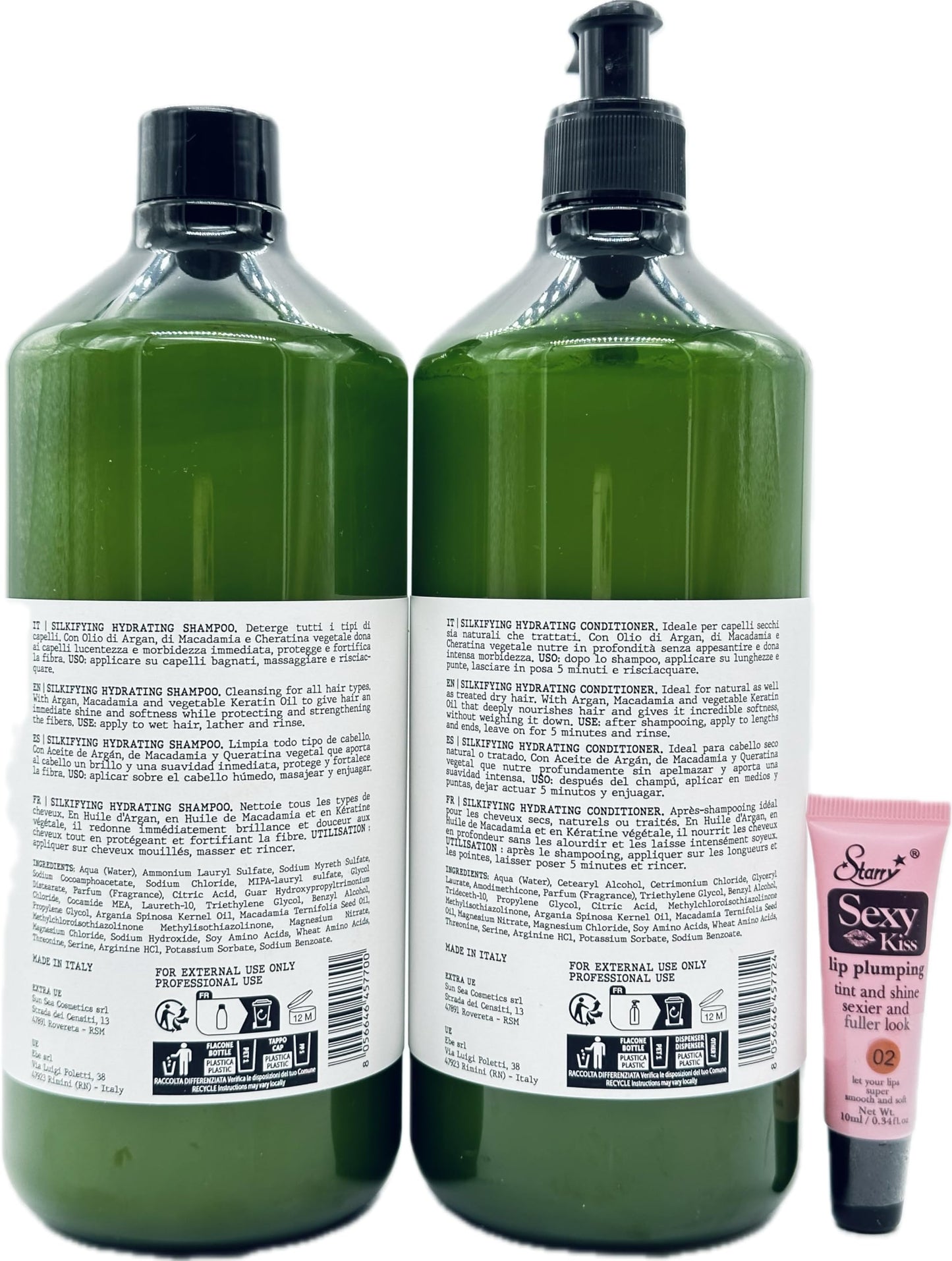 Maxy Look MIracle Silkifying Hydrating Shampoo and Conditioner 33.31 fl oz/985ml -Free Starry Lip Plumping Gloss 10ml (Compared to Maxima Nook) Beauty & Personal Care Maxy Look