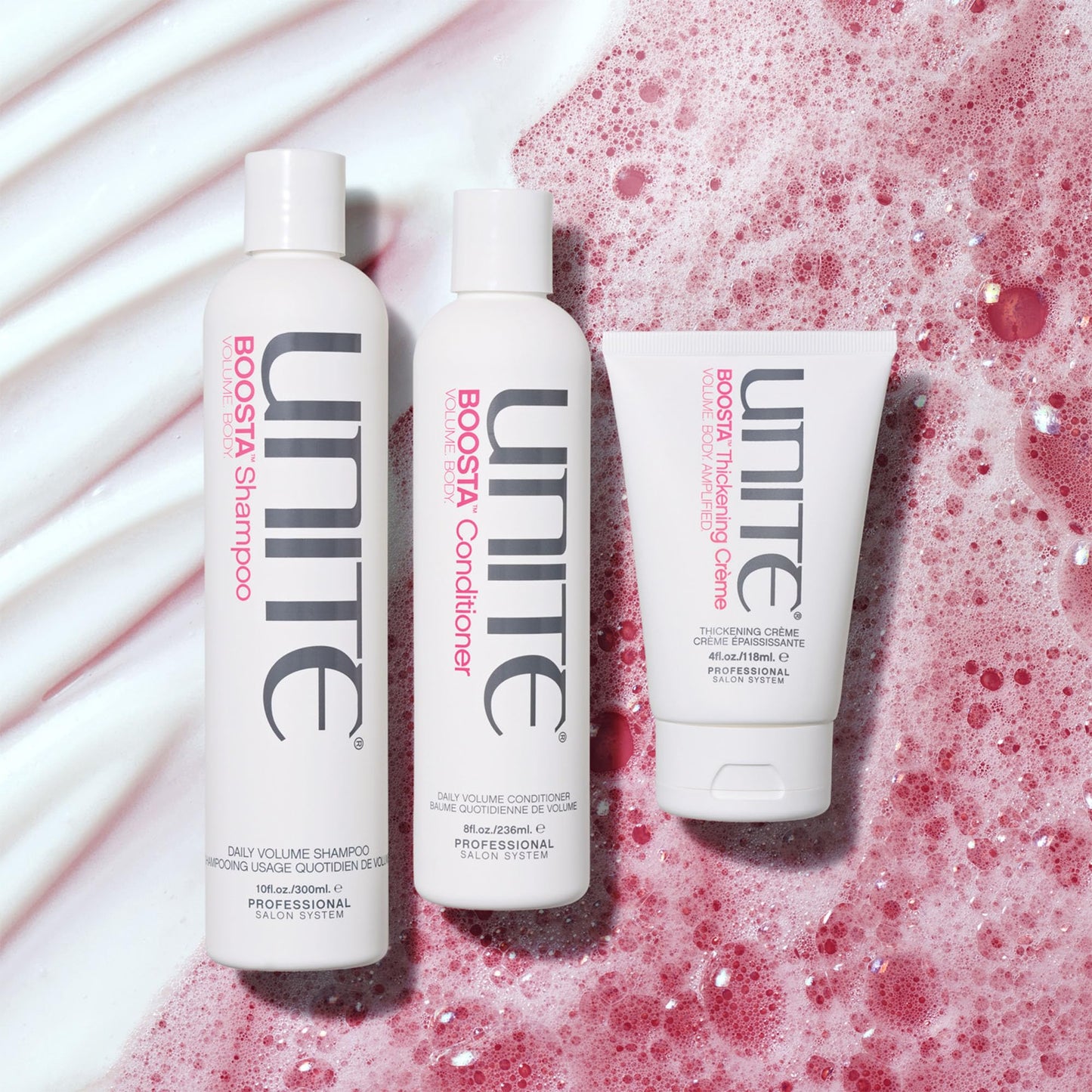 UNITE Hair - BOOSTA Volumizing Shampoo, Conditioner & Thickening Crème Set for Fine, Thin Hair - Builds Body, Fullness & Shine - Lightweight, Color Beauty & Personal Care UNITE