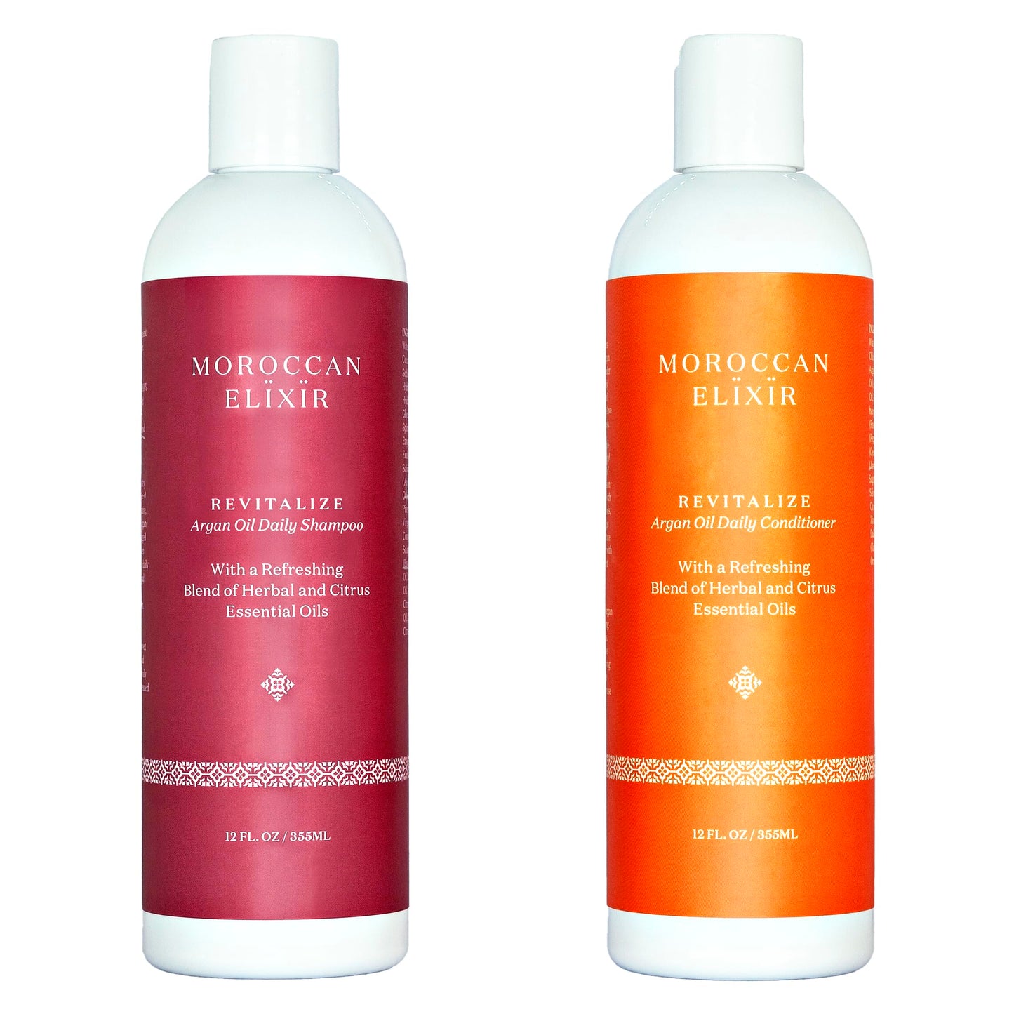 Moroccan Elixir Revitalize Hair Treatments Argan Shampoo & Conditioner Set For Woman | Enriched with Antioxidants, Minerals & Vitamin E | Suitable Beauty & Personal Care Moroccan Elixir