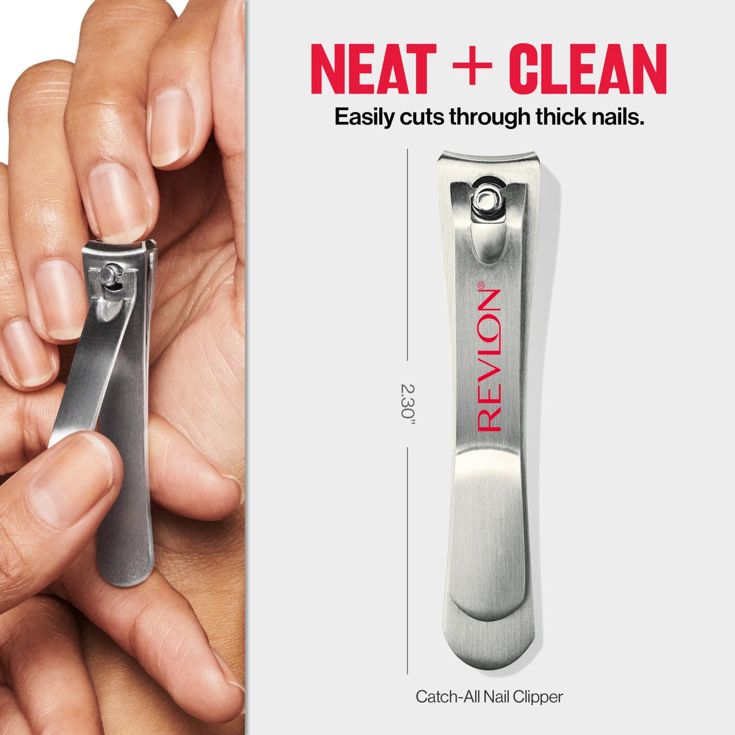Revlon Catch-All Nail Clipper, Manicure Tool with a Contoured Blade & Built-in Nail Catcher for Mess-Free Grooming, 1 Count Beauty & Personal Care REVLON