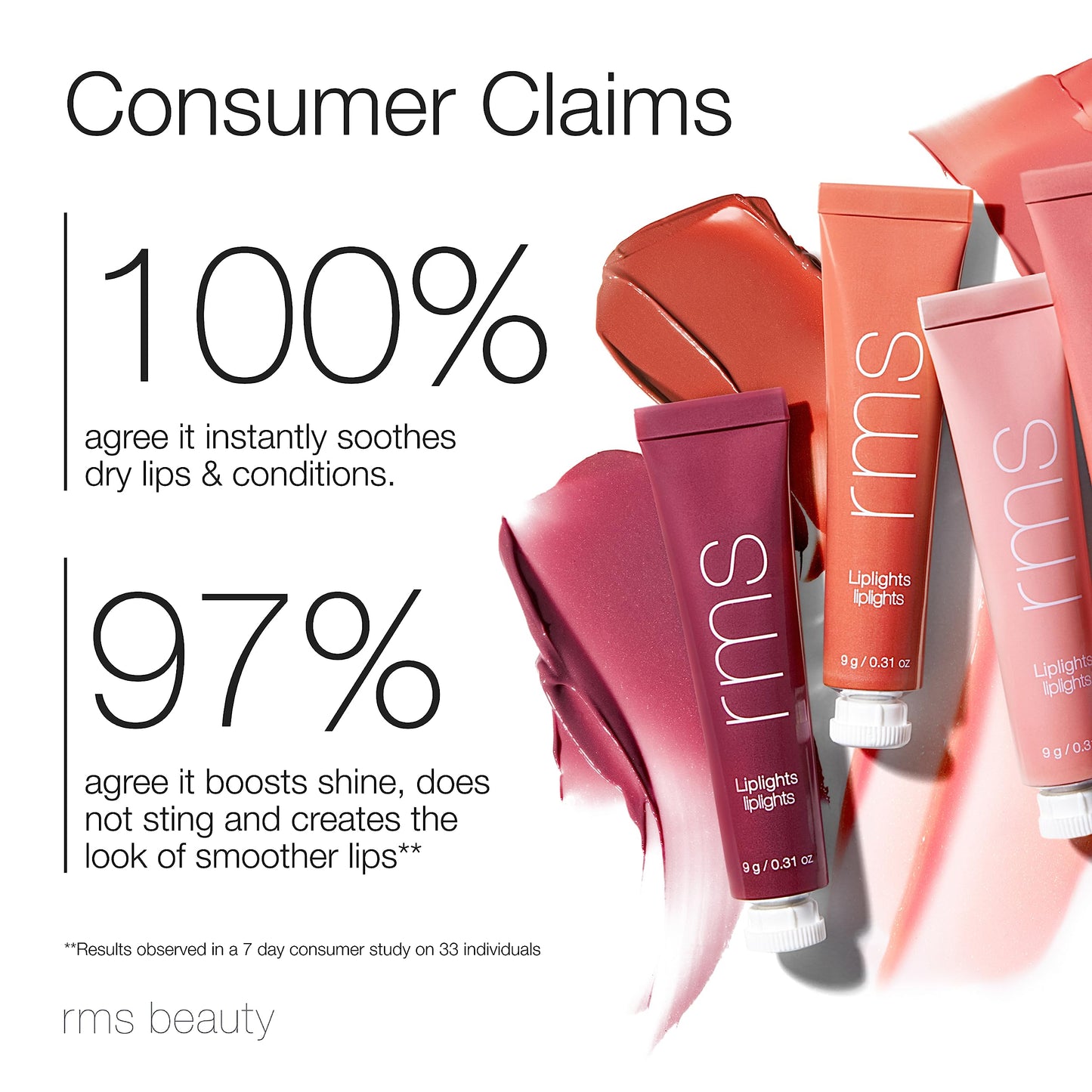 RMS Beauty Liplights Cream Lip Gloss - Plumping Lip Balm & Tinted Lip Stain Hybrid - Hydrating Lip Plumper with Shea Butter & Jojoba Oil - 0.3 oz Beauty & Personal Care RMS Beauty