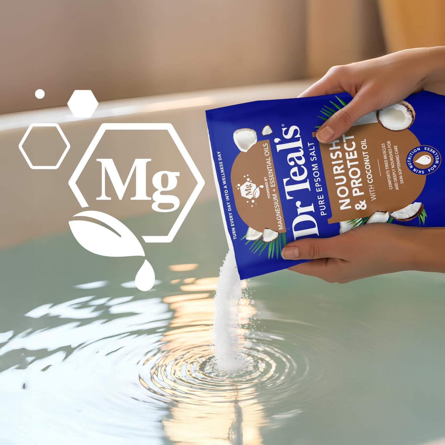Dr Teal's Epsom Salt Magnesium Soak, Nourish & Protect with Coconut Oil, 3 lbs Beauty and Personal Care Dr Teal's