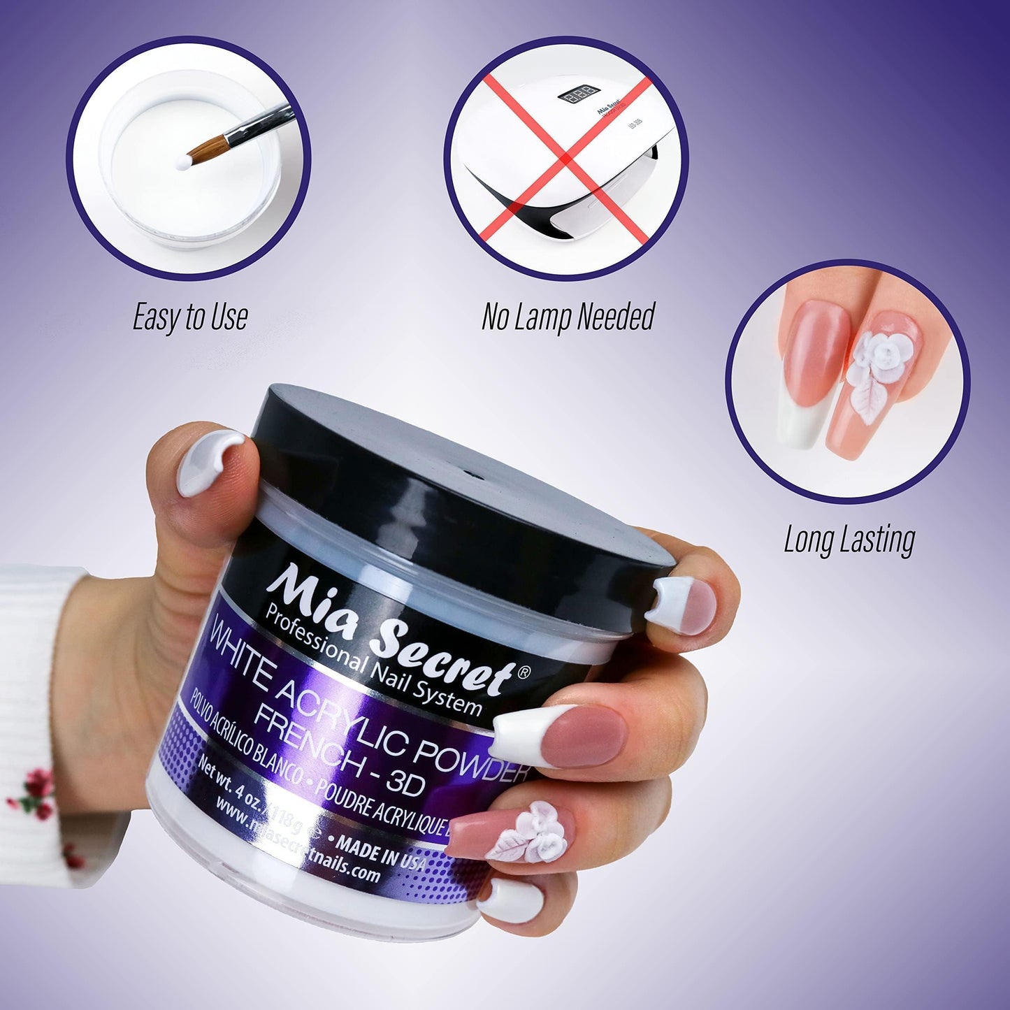 Mia Secret White Acrylic Powder (2oz) Beauty & Personal Care Mia Secret