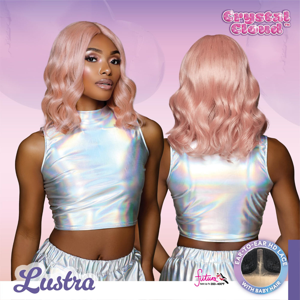 Sensationnel Shearmuse Crystal Cloud LaceWig-Lustra, PEACHSORBET