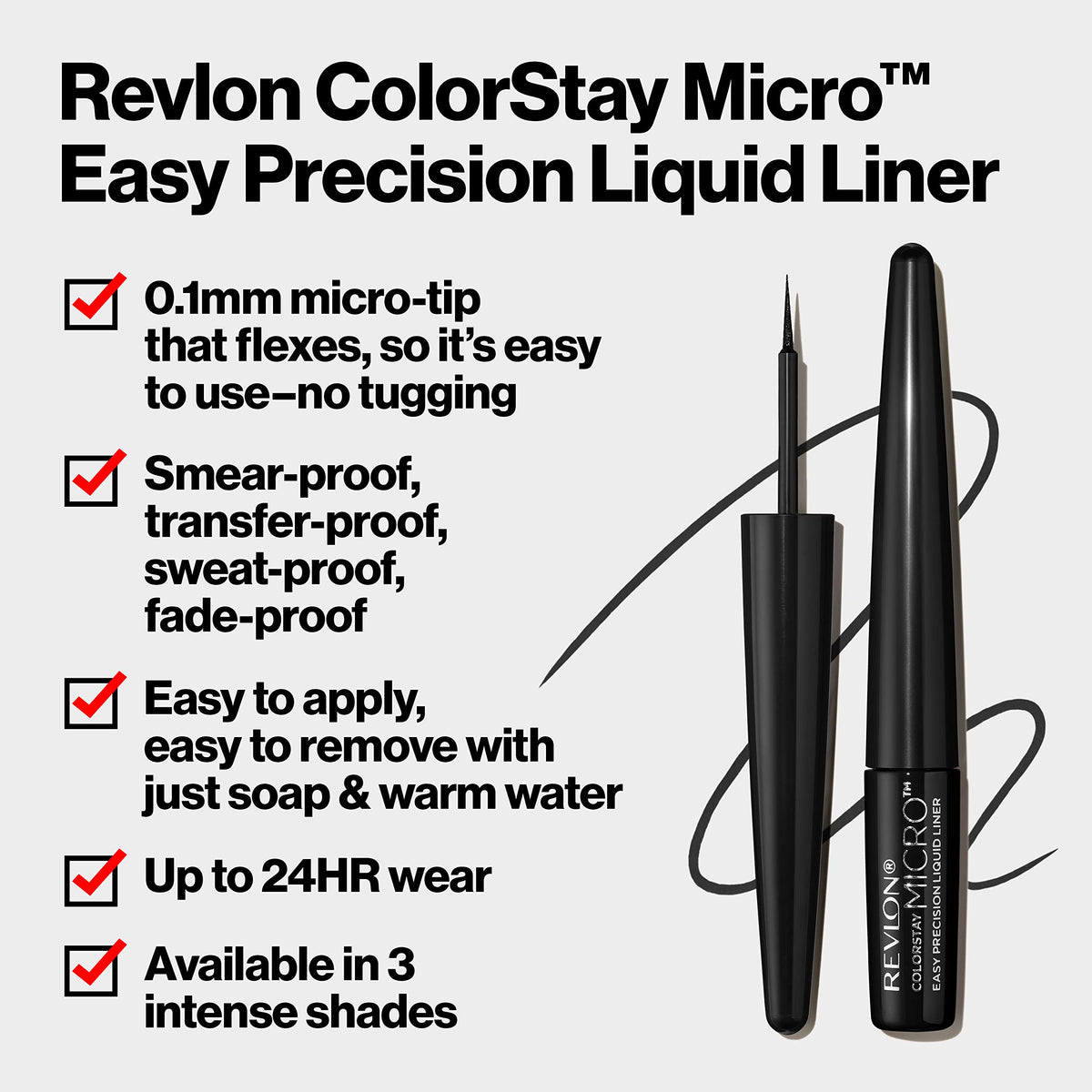 REVLON ColorStay Micro Easy Precision Liquid Eyeliner, Waterproof, Smudgeproof, Longwearing with Felt Tip Applicator, 303 But First, Wine, 0.057 fl oz Beauty & Personal Care REVLON