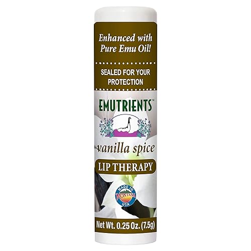 Montana Emu Ranch - Lip Therapy Lip Balm 0.25 Ounce - Vanilla Spice Flavor - Enhanced with Pure Emu Oil Beauty & Personal Care Montana Gold