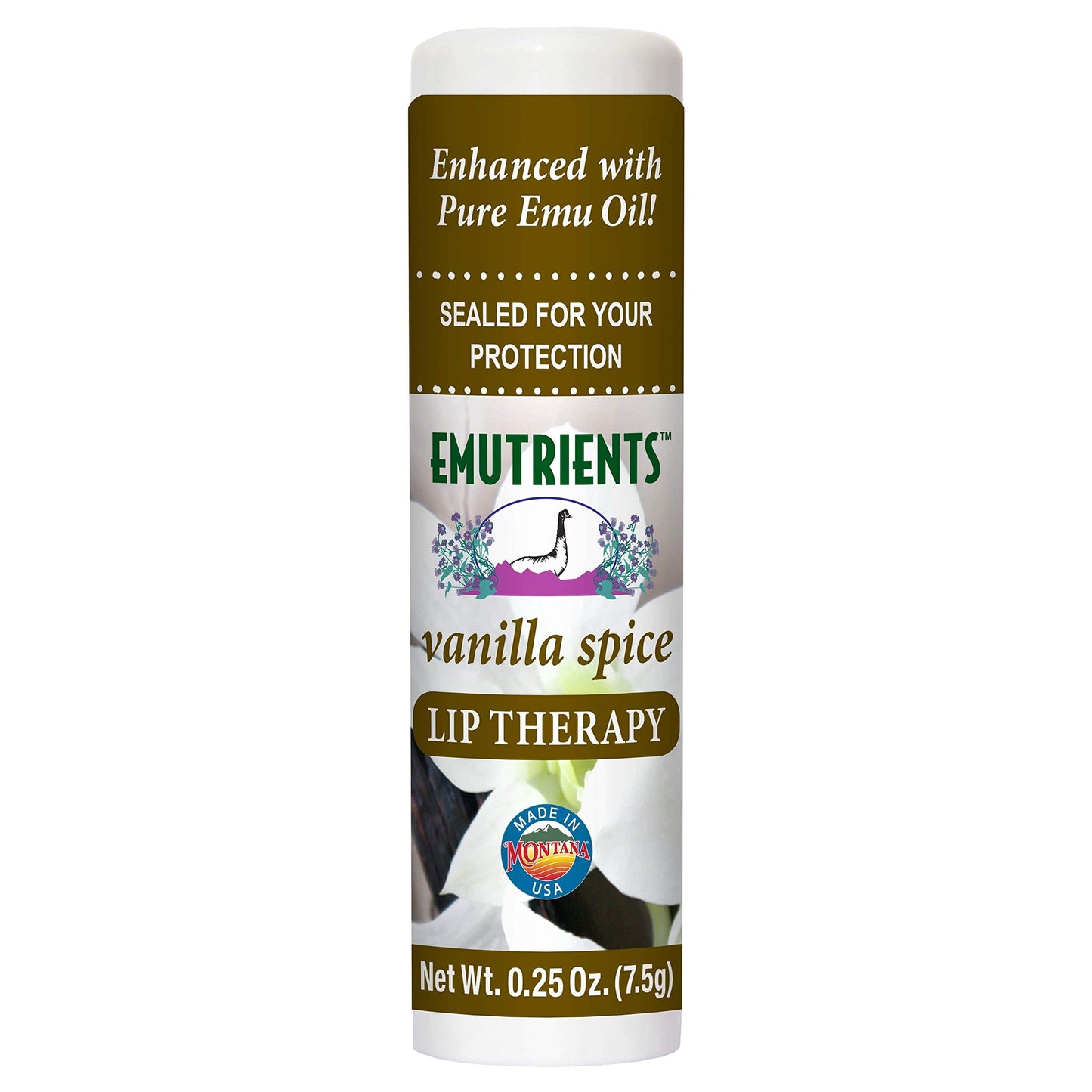 Montana Emu Ranch - Lip Therapy Lip Balm 0.25 Ounce - Vanilla Spice Flavor - Enhanced with Pure Emu Oil Beauty & Personal Care Montana Gold