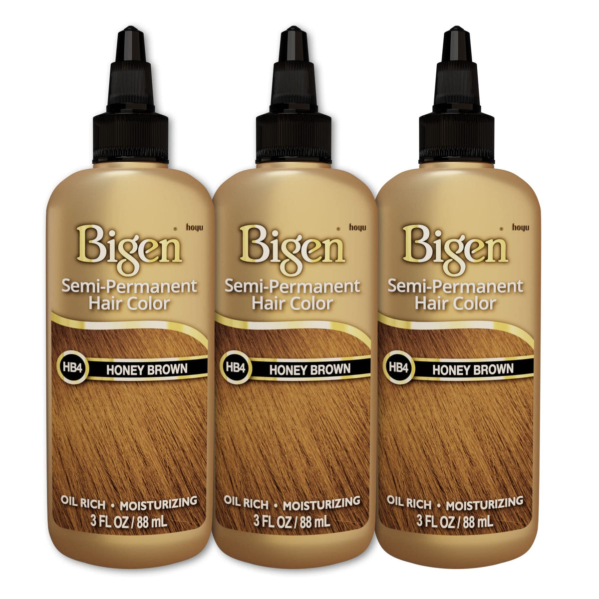 HB4 Honey Brown Bigen Semi Permanent Hair Color (3 Pack) Beauty & Personal Care Bigen