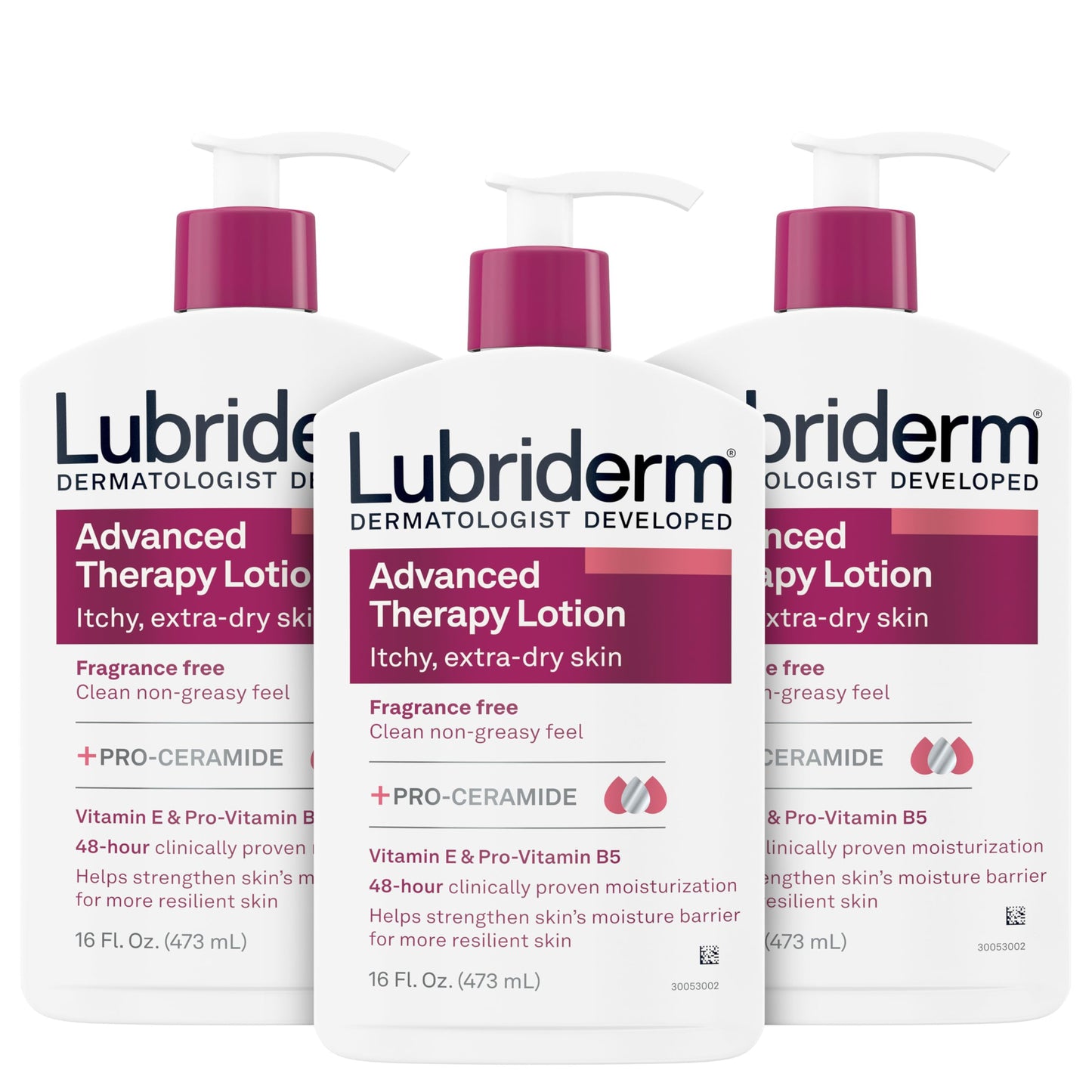 Lubriderm Advanced Therapy Fragrance-Free Moisturizing Lotion with Vitamins E and Pro-Vitamin B5, Intense Hydration for Extra Dry Skin, Non-Greasy Beauty & Personal Care Lubriderm