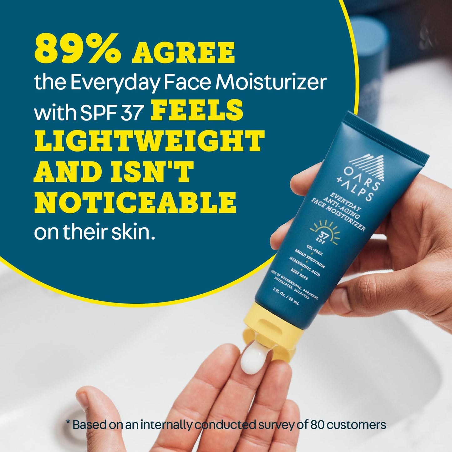 Oars + Alps Travel Sunscreen for Face & Everday Use, SPF 37 Anti Aging Face Sunscreen & Body Lotion, Infused with Hyaluronic Acid, Vitamin E and B5 Beauty & Personal Care Oars + Alps