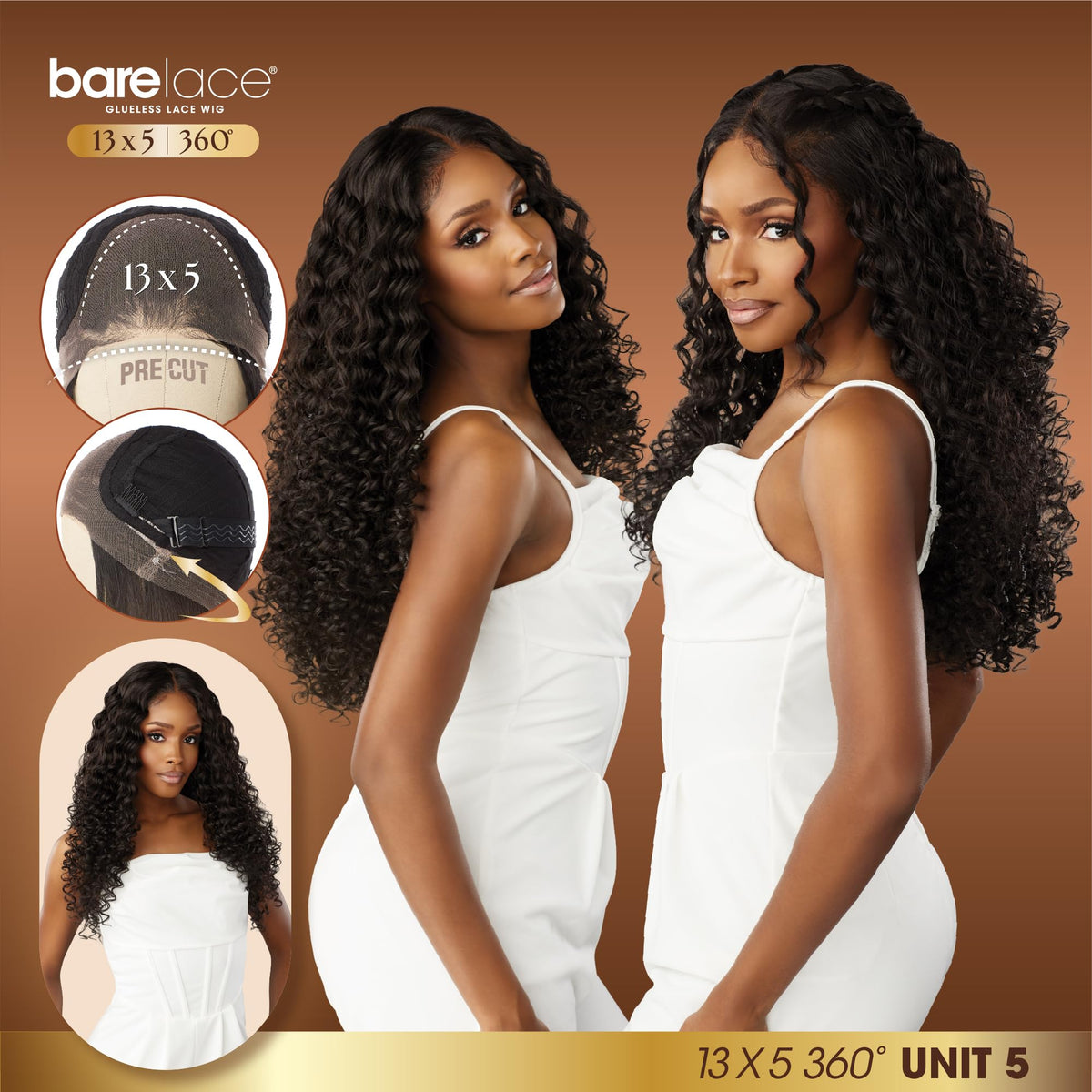Sensationnel Barelace 13x5 360 LaceWig-Unit 5, 1 JETBLACK