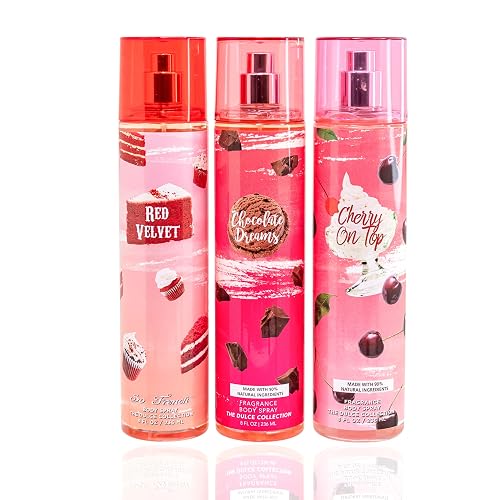 So French Dulce Collection Body Mist Set (Cherry on Top, Chocolate Dreams, Red Velvet) Beauty & Personal Care So French