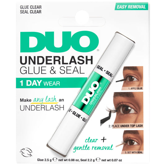 DUO Under Lash Glue & Seal - Clear Eyelash Adhesive with Gentle Removal, Easy 1 Day Wear, Strong Hold Eyelash Glue for DIY Lash Clusters