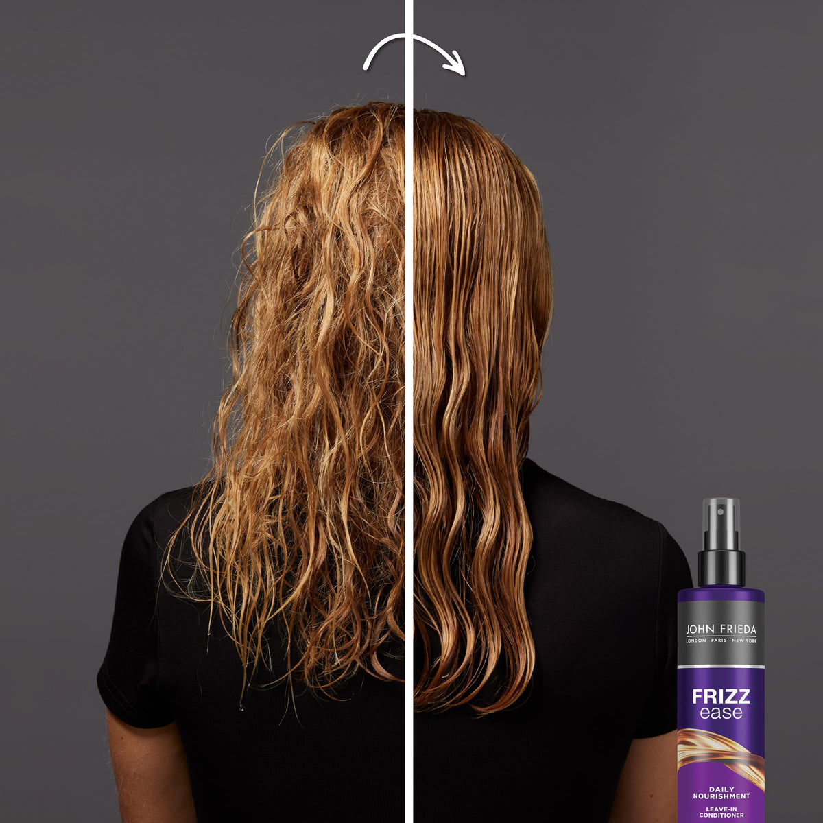 John Frieda Frizz Ease Daily Nourishment Leave-In Conditioner, Detangles Frizzy, Damaged Hair, Reduces Breakage, Protects Against Heat, with Vitamins