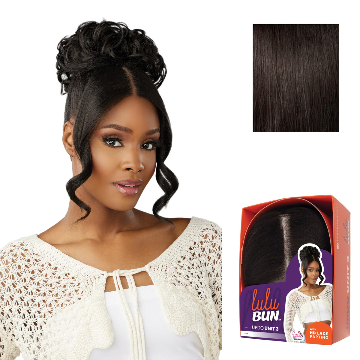 Sensationnel Lulu Bun Updo Hairextensions-Unit 3,2 DARKBROWN