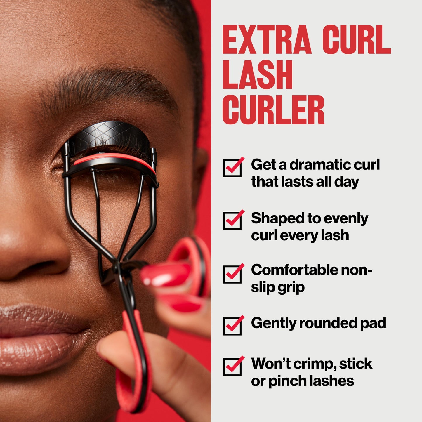 Revlon Extra Curl Lash Curler, Gives an All Day Dramatic Curl, with Finger Grips for a Non Slip Grip, Easy to Use, 1 Count Beauty & Personal Care REVLON