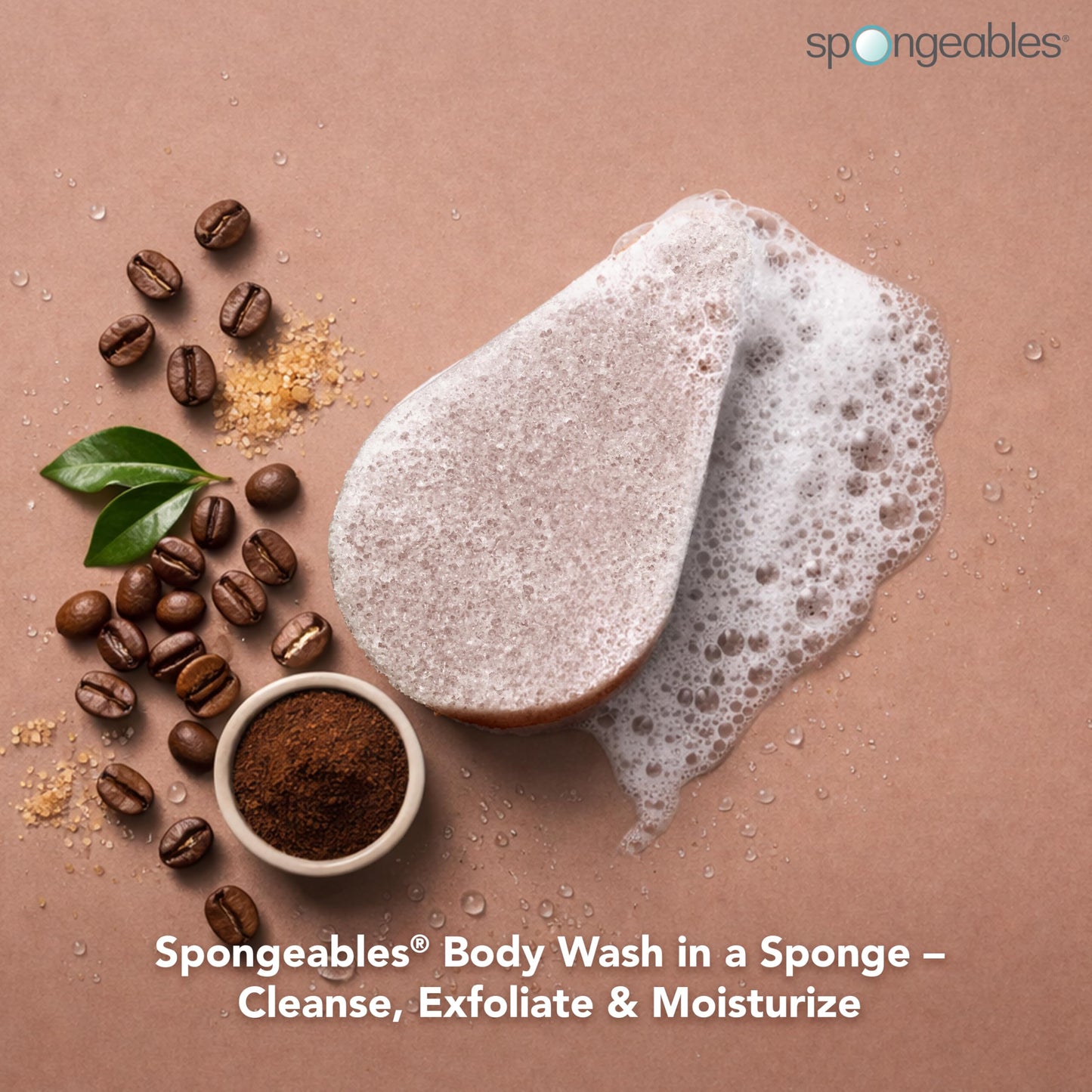 Spongeables Anti Cellulite Body Wash in a 20+ Wash Sponge, Coffee, 3 Count Beauty and Personal Care Spongeables