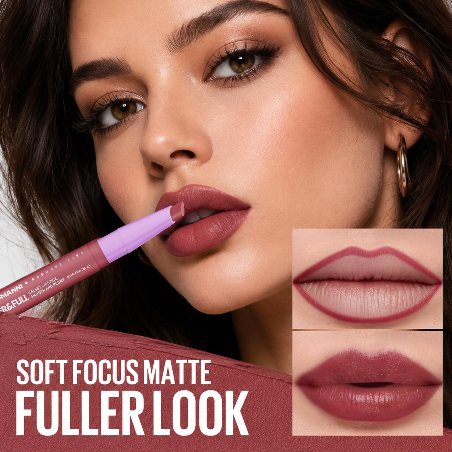 8Pcs Velvet Matte Lipstick Set, Nude to Dark Shades, Long-Lasting,Color Beauty and Personal Care Jolilab