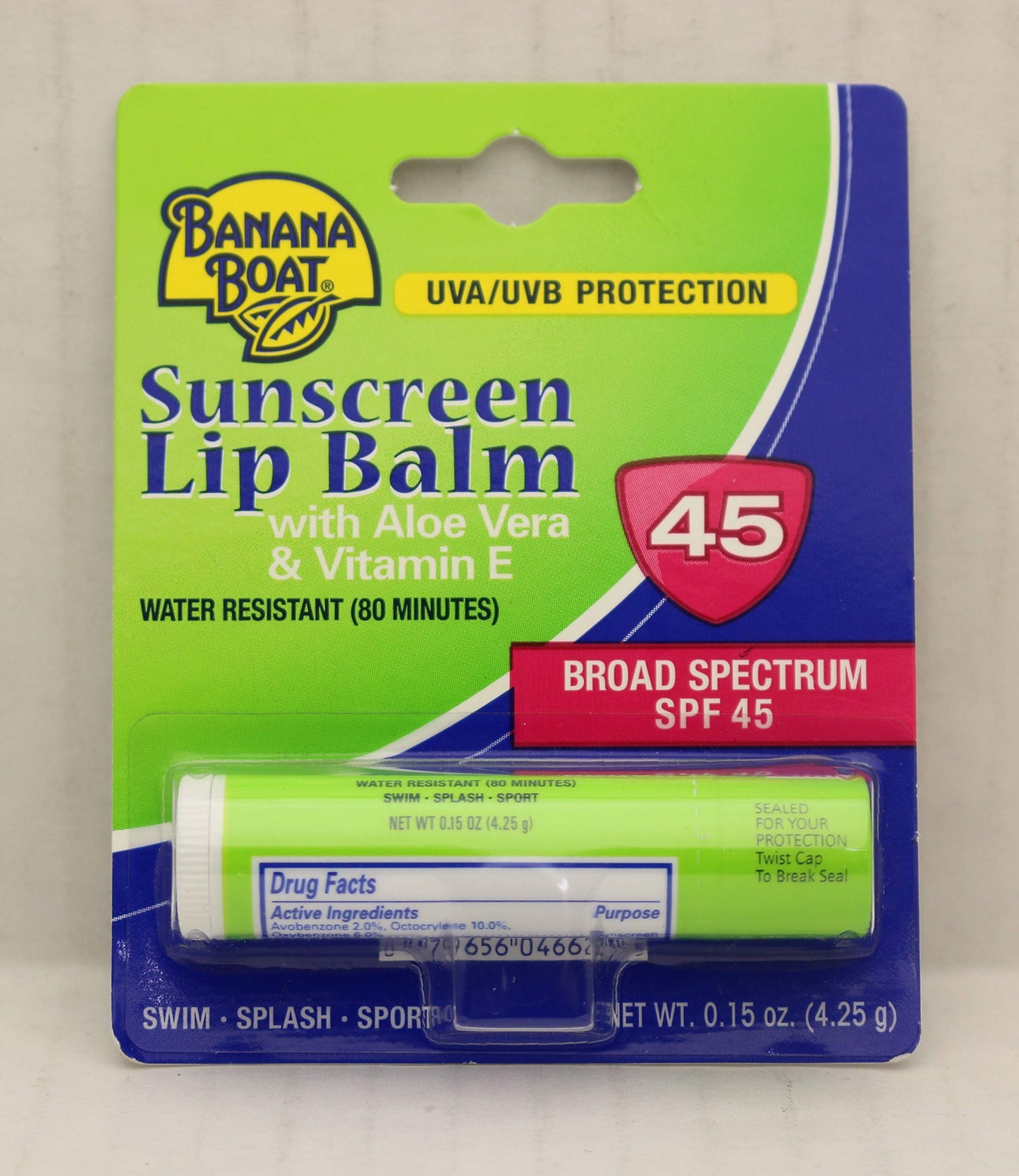 Banana Boat Aloe Vera Lip Balm SPF 45, 0.15 Ounce (12 Pieces) Beauty and Personal Care Banana Boat