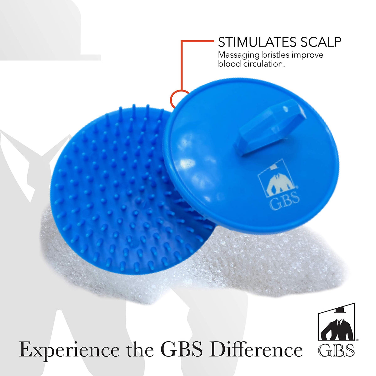 G.B.S Shampoo Scalp Exfoliator Shower Brush 4 Pack -Scrubber,Massager & Beard Exfoliator - Blue