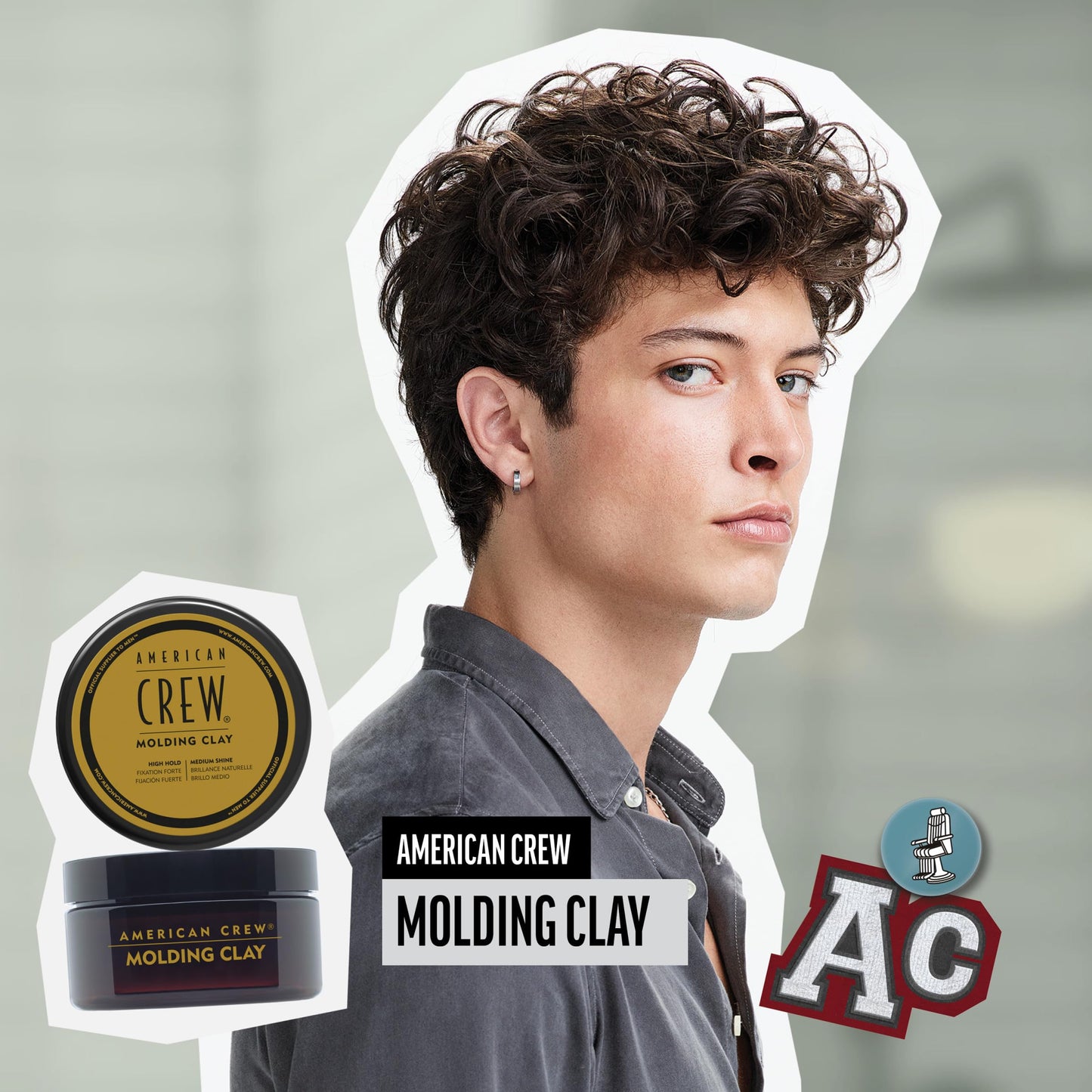 American Crew Men's Hair Molding Clay, Like Styling Gel with Strong Hold & Medium Shine, Stocking Stuffer for Him, 3 oz Beauty & Personal Care AMERICAN CREW