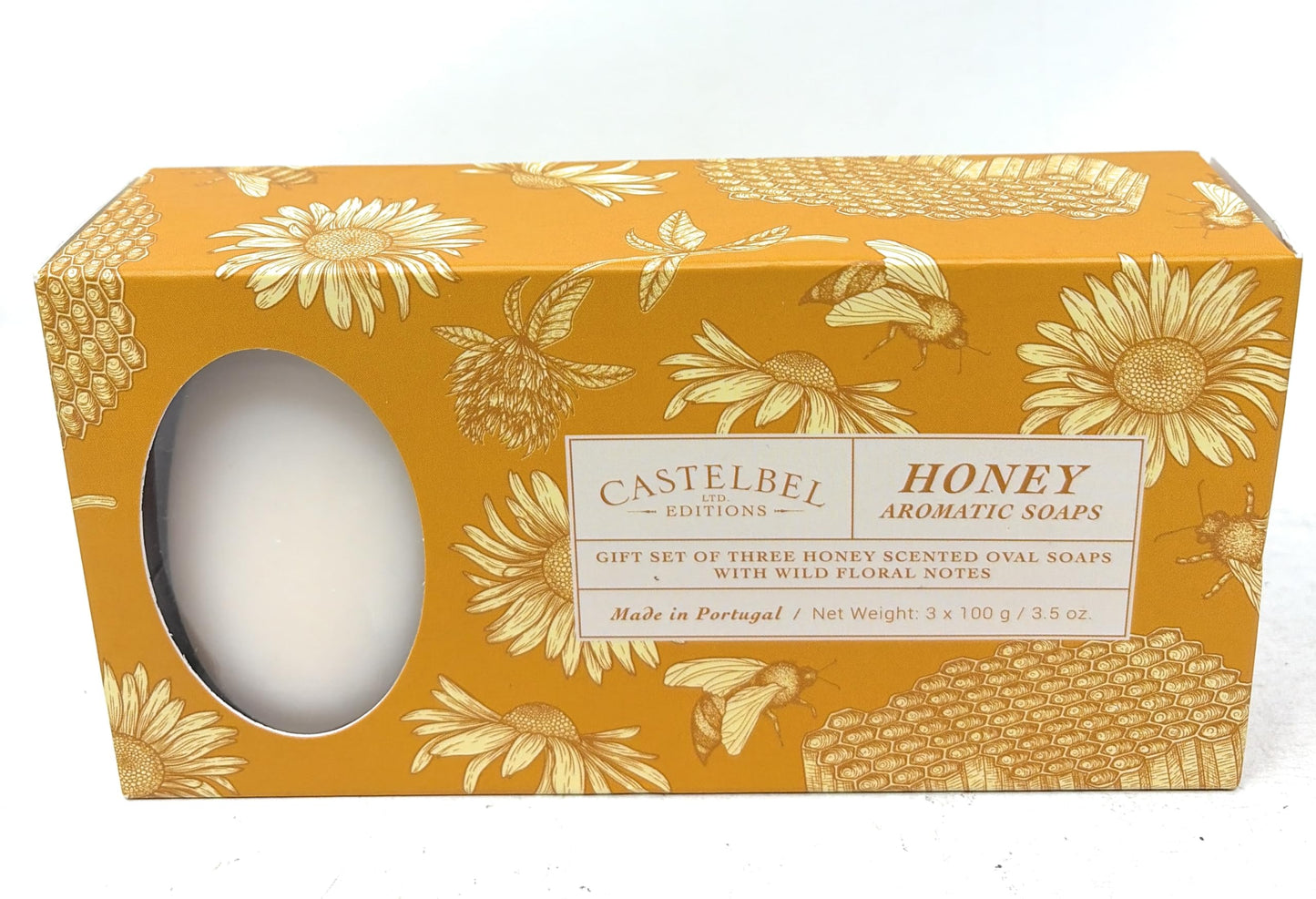 Castelbel Honey Aromatic Soap Gift Set, Triple Milled, Floral Honeycomb Design, 3.5 oz Beauty & Personal Care Castelbel